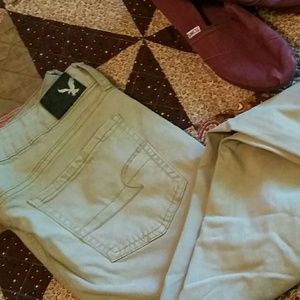 American Eagle tan jeggings size 10